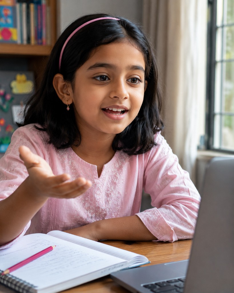 A child explaining an idea